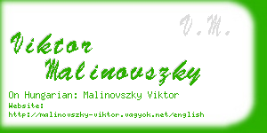 viktor malinovszky business card